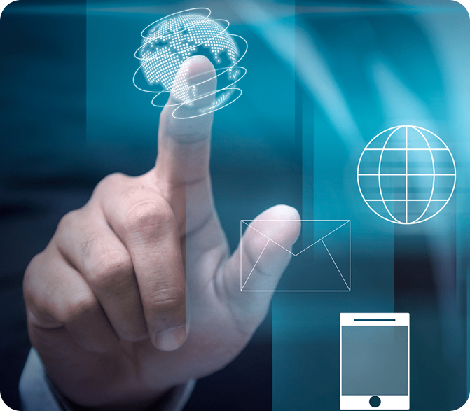 Modern laptop displaying our platform interface